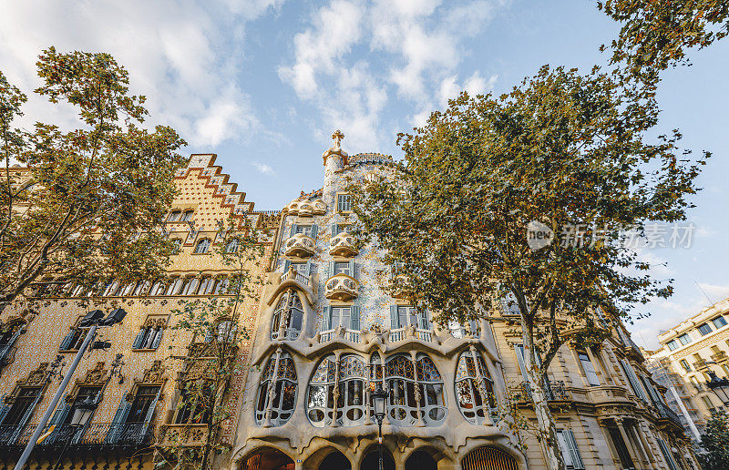 西班牙巴塞罗那的Casa Batlló建筑师Antonio Gaudí